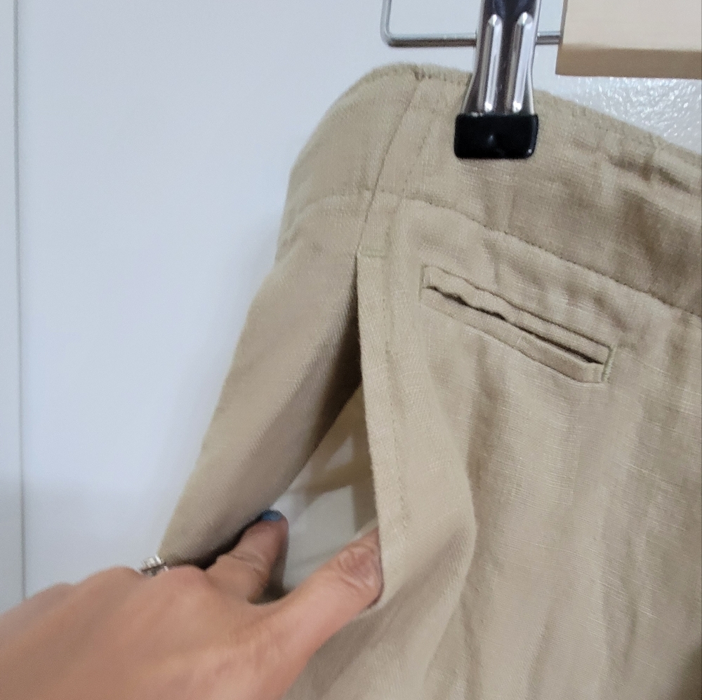 Polo raplh lauren  100% linen tan wide legged pants - Picture 10 of 13